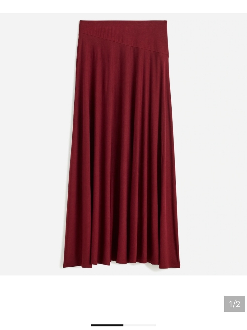 Madewell Asymmetrical Maxi Skirt in Deep Wine